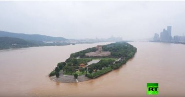 شاهد.. غرق جزيرة وتمثال #8220;ماو تسى تونج#8221; العملاق فى الصين