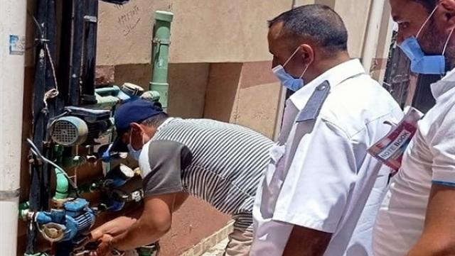ضبط وصلات مياه وصرف صحي مخالفة بمدينة دمياط الجديدة