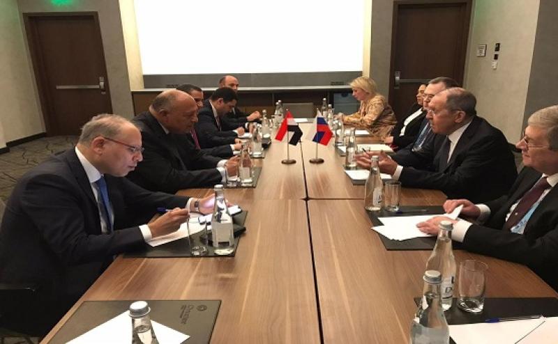 سامح شكري يعقد لقاء ثنائيا مع وزير خارجية روسيا الاتحادية