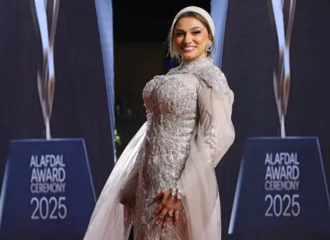 جيجي محمود تشارك في تنظيم حفل «وشوشة» وتلفت الأنظار بإطلالة راقية