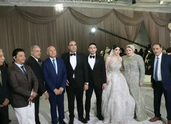 النائب خالد عبدالعزيز والدكتورة أسماء غزالة يحتفلان بزفاف نجلهما النقيب عبدالعزيز وسط حضور سياسي وبرلماني كبير