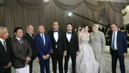 النائب خالد عبدالعزيز والدكتورة أسماء غزالة يحتفلان بزفاف نجلهما النقيب عبدالعزيز وسط حضور سياسي وبرلماني كبير